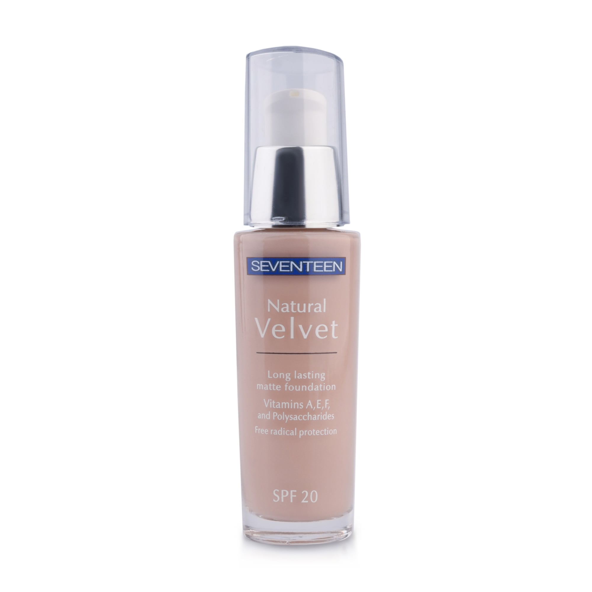Стійкий тональний крем Seventeen Natural Velvet Long Lasting Matte Foundation SPF 20, 06 Dark Beige, 30 мл
